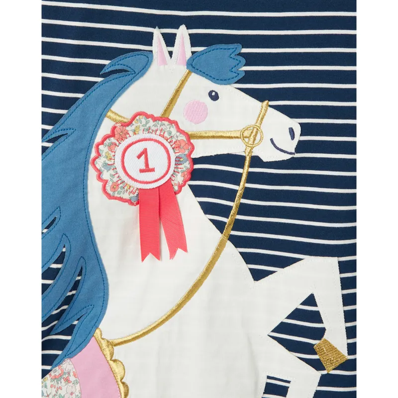 Joules Ava Long Sleeve Jersey T-Shirt - Navy Cream Stripe-3